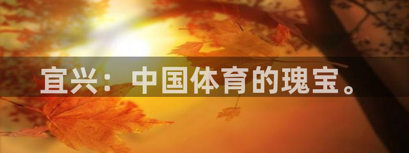 91体育网页版：宜兴：中国体育的瑰宝。